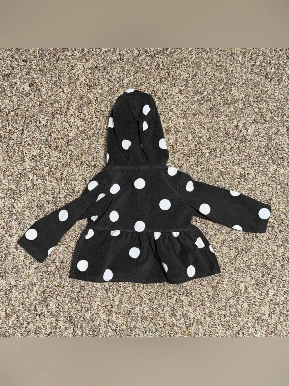 Girls toddler size 18 month coat jacket Carter's Polka Dot Hooded Pea Coat
